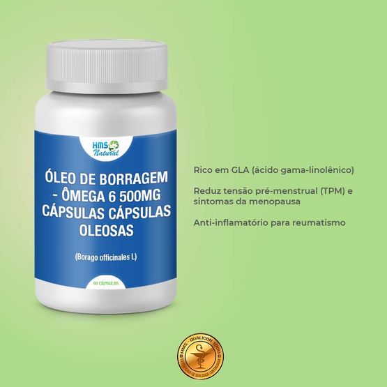 Oleo-de-Borragem---Omega-6--Borago-officinales-L--500mg-Capsulas-capsulas-oleosas-60