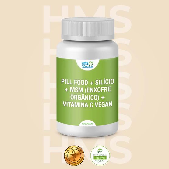 Pill-Food---Silicio---MSM--Enxofre-organico----Vitamina-C-vegan-60